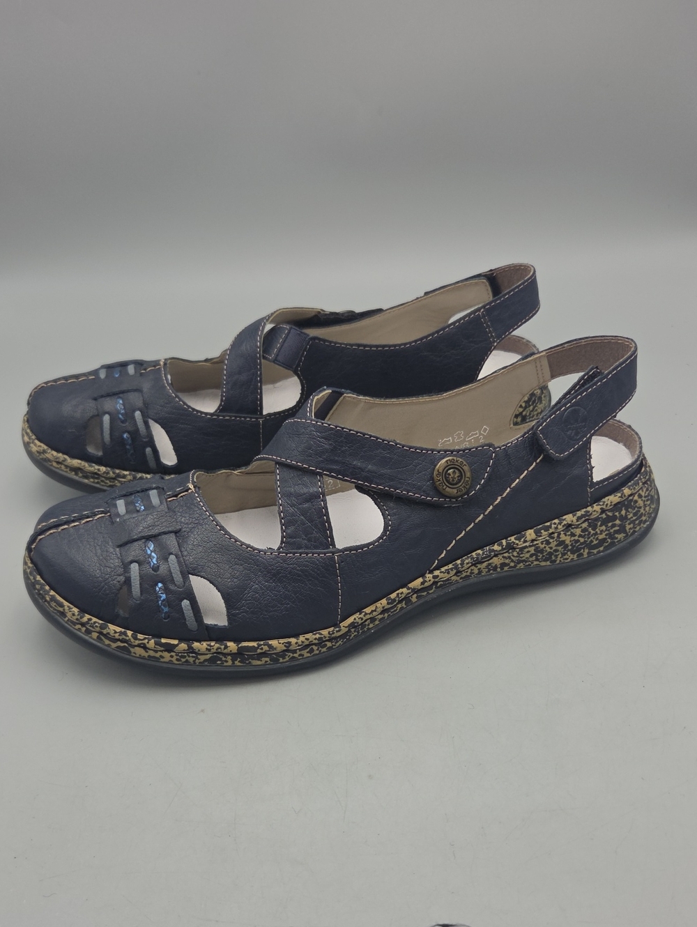 Rieker Daisy 77 Cutout Slip on Flat Women Size 42 US 10 10.5